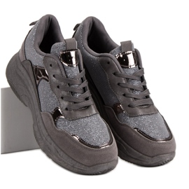 Glitter Sneakers On The Platform grey 2