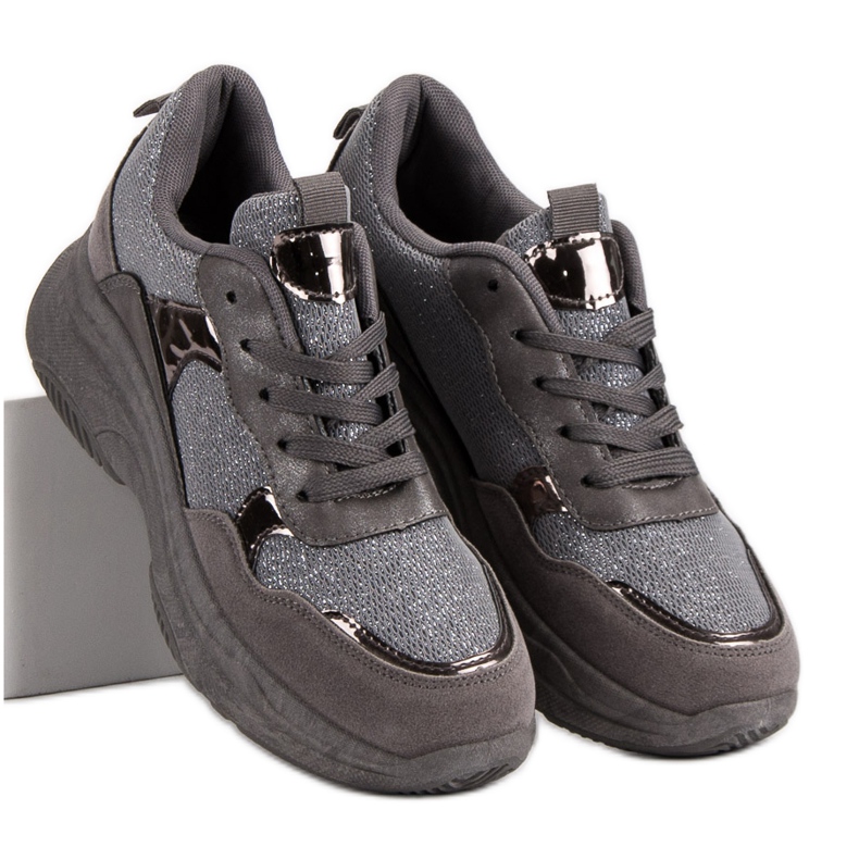 Glitter Sneakers On The Platform grey 2
