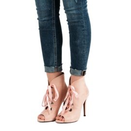 Bestelle Tied Open Toe Boots pink 1