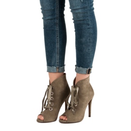 Bestelle Tied Open Toe Boots green 1