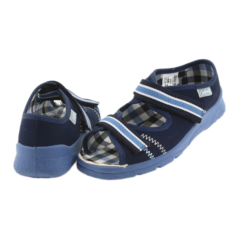 Sandals children's shoes Befado 969x101 navy blue velcro white 5