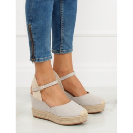 Gray Espadrilles on wedges T331P Gray grey 2