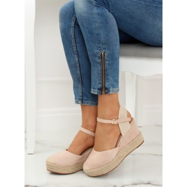 Espadrilles on wedges beige and pink T331P Beige 1