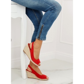 Red Espadrilles on wedges red YY29P Red 1