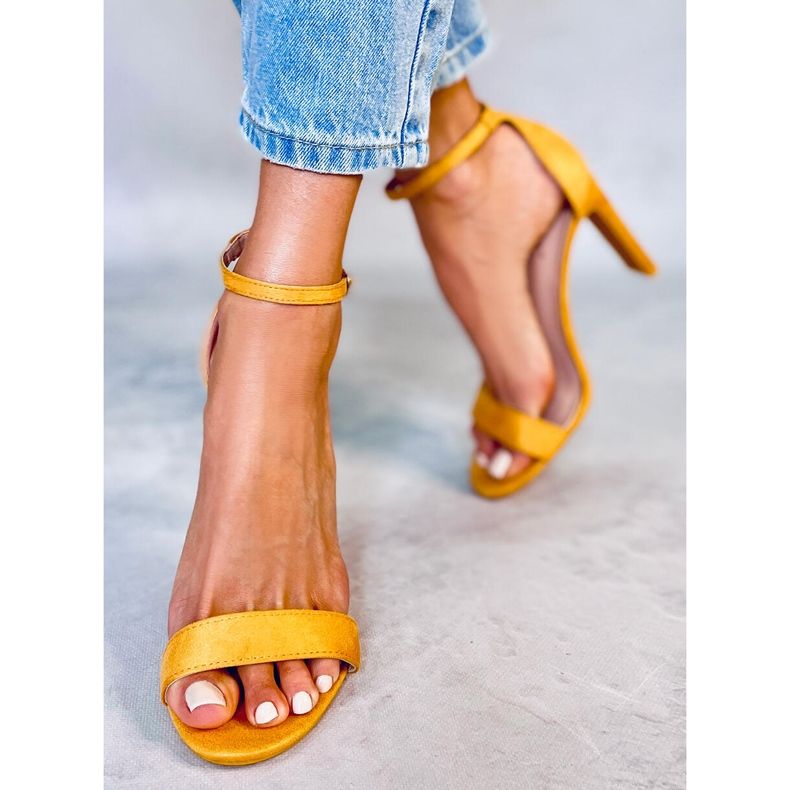 Yellow high-heeled sandals NF-37P Yellow 1