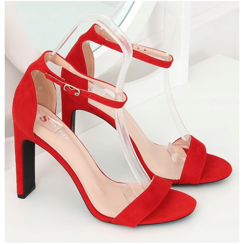 Red high-heeled sandals NF-37P Red - KeeShoes