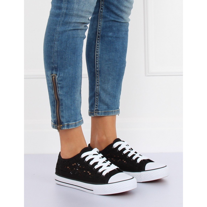 Black lace sneakers NB282P Black 1 Black lace sneakers NB282P Black 1