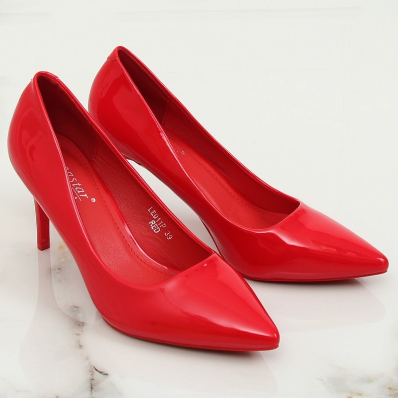Red women's high heels LE011P Red 1