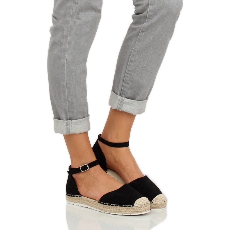 Black women's espadrilles JH85 Black 2