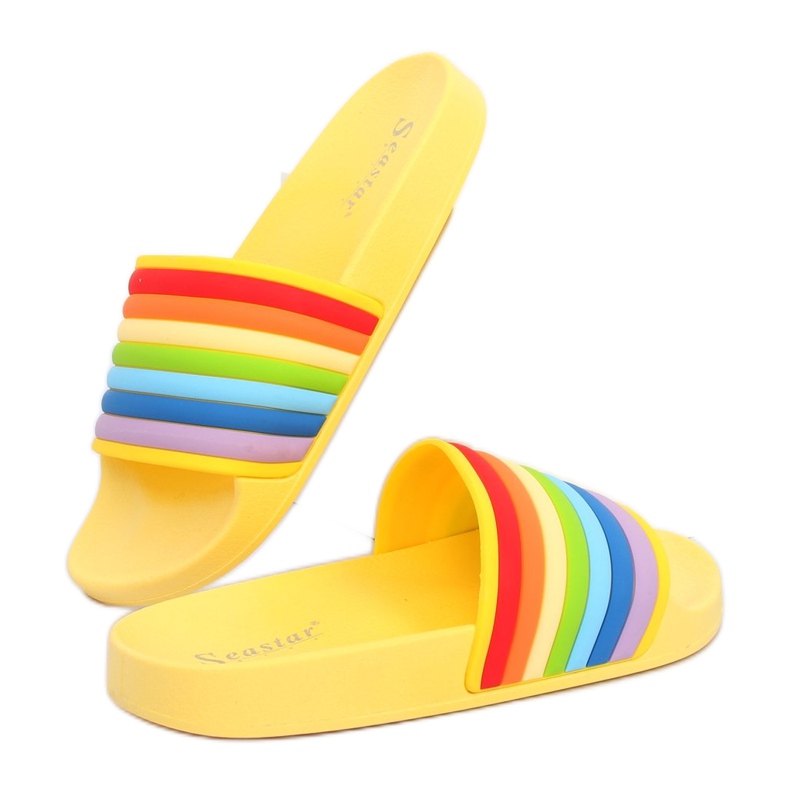 Yellow rainbow slippers T325P Yellow multicolored 1