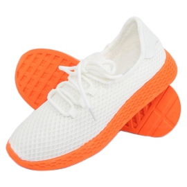 Orange and white sports shoes NB283P-ST WHITE / ORANGE 1 Orange and white sports shoes NB283P-ST WHITE / ORANGE 1