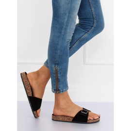 Black suede CK61P Black slippers 2