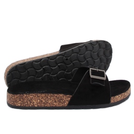Black suede CK61P Black slippers 1