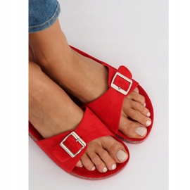 Red suede slippers CK61P Red 2