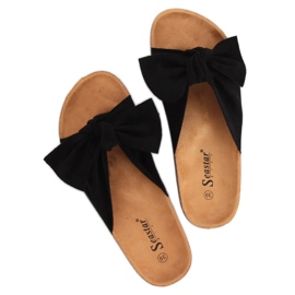 Black suede black CK02P Black slippers 1
