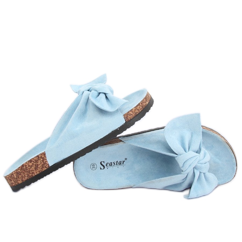 Blue suede slippers CK02P LT.BLUE 1 Blue suede slippers CK02P LT.BLUE 1