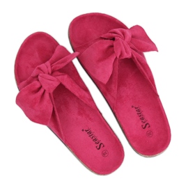Fuchsia suede CK02P Fushia slippers pink 1