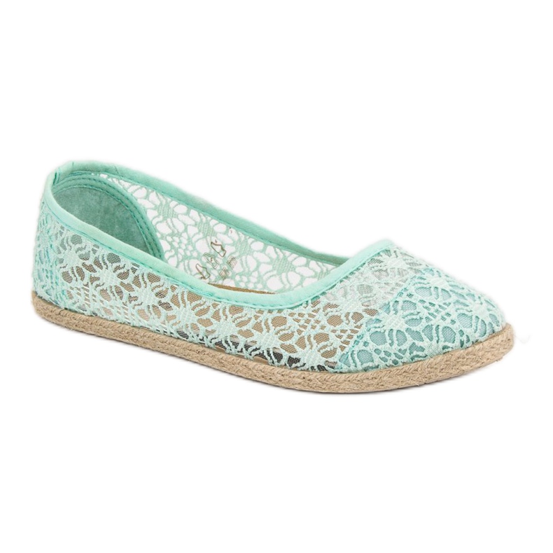 Mint Lace Ballerinas green 1
