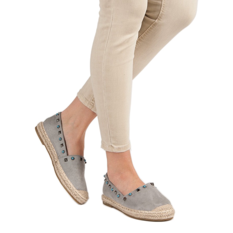 Evento Suede Espadrilles With Jets grey 1