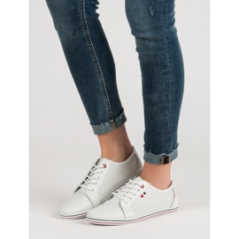 Filippo Openwork leather shoes white 1