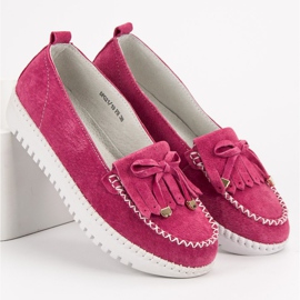 Filippo Fashionable leather loafers pink 2