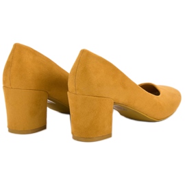 Ideal Shoes Mustard Pumps On A Bar yellow 1