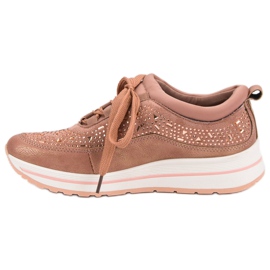 Sports shoes with crystals pink 2 Sports shoes with crystals pink 2