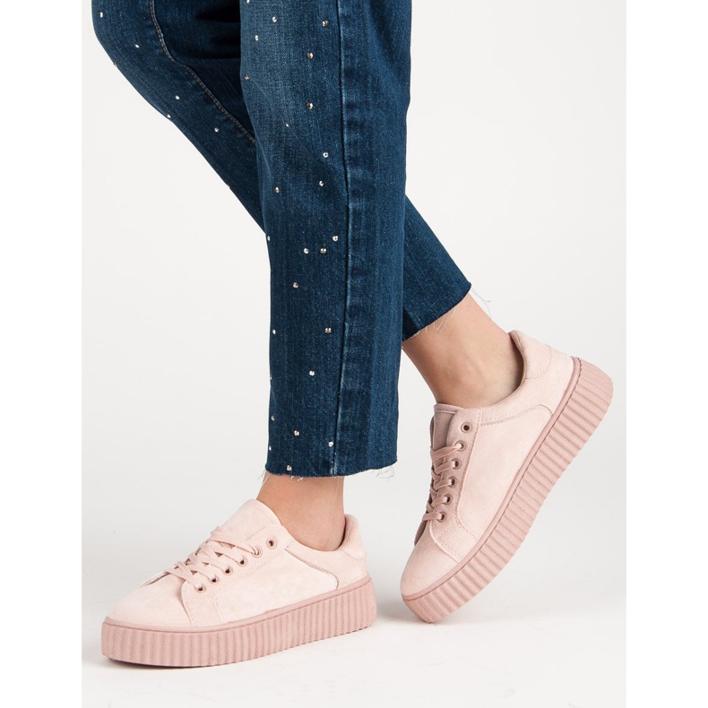 Seastar Pink Suede Creepers 1