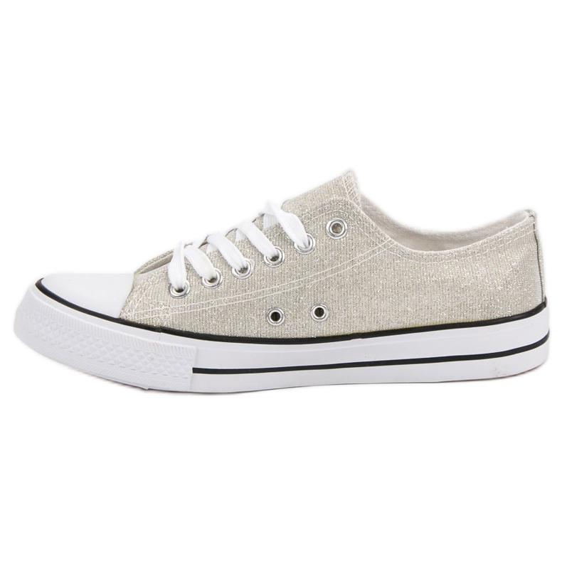 Silver Sneakers With Glitter grey 1
