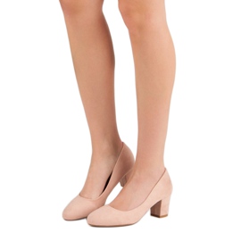 Seastar Suede Pumps On A Pillar pink 1