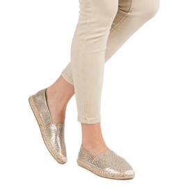 Golden Espadrilles With Crystals 2