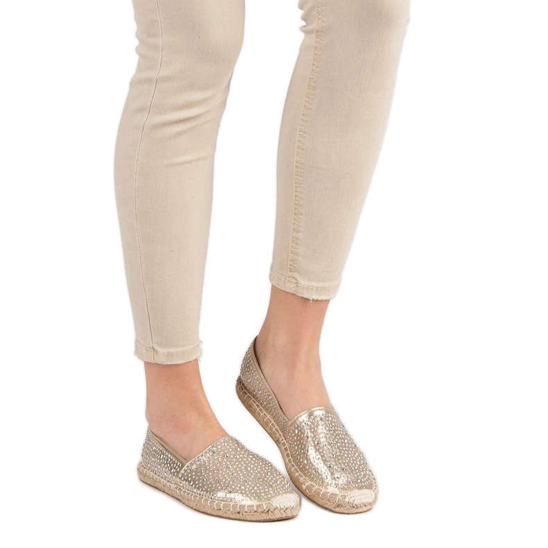 Golden Espadrilles With Crystals 1