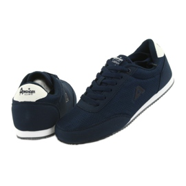 American Club sports tied shoes white navy blue 4