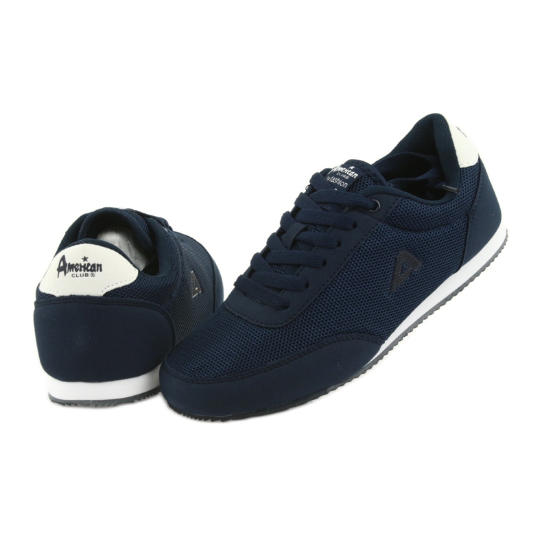 American Club sports tied shoes white navy blue 4 American Club sports tied shoes white navy blue 4