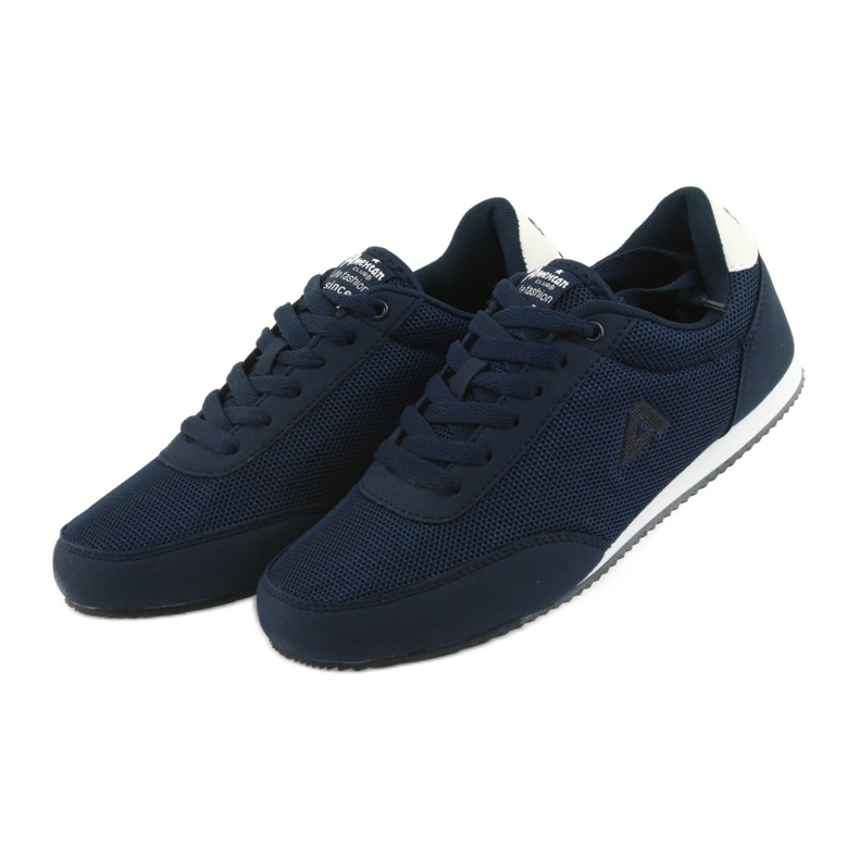 American Club sports tied shoes white navy blue 3 American Club sports tied shoes white navy blue 3