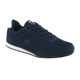 American Club sports tied shoes white navy blue 1