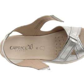 Caprice sandals women's leather silver shoes grey 7