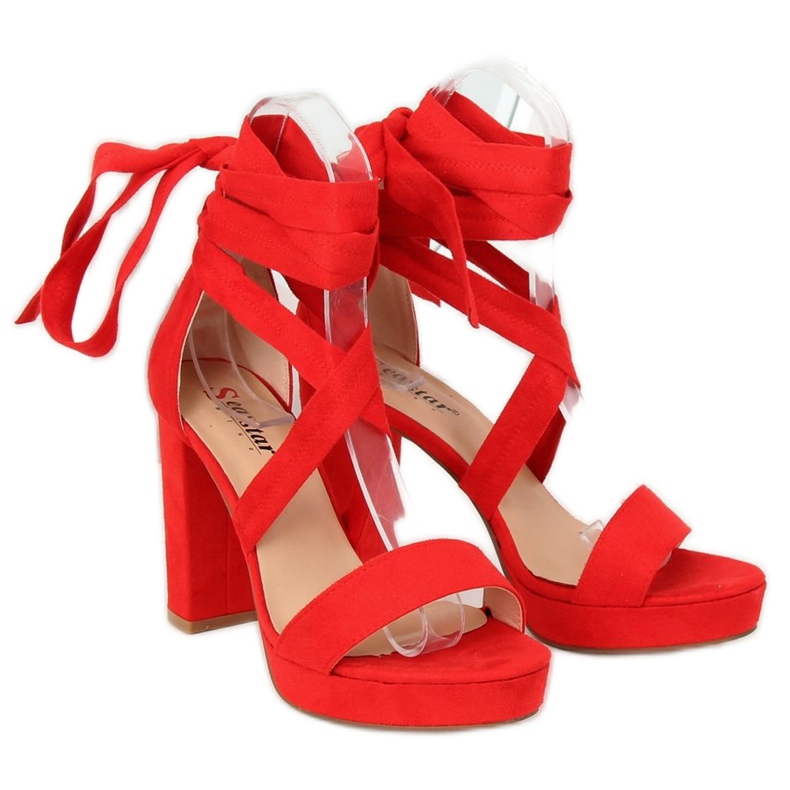 Red sandals on the platform NC805 Red 2