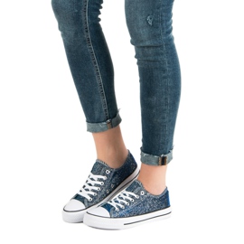 Navy blue sneakers with glitter 1