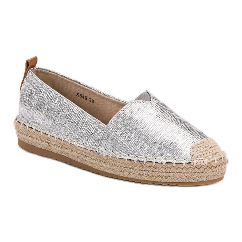 Small Swan Shiny Espadrilles grey 1