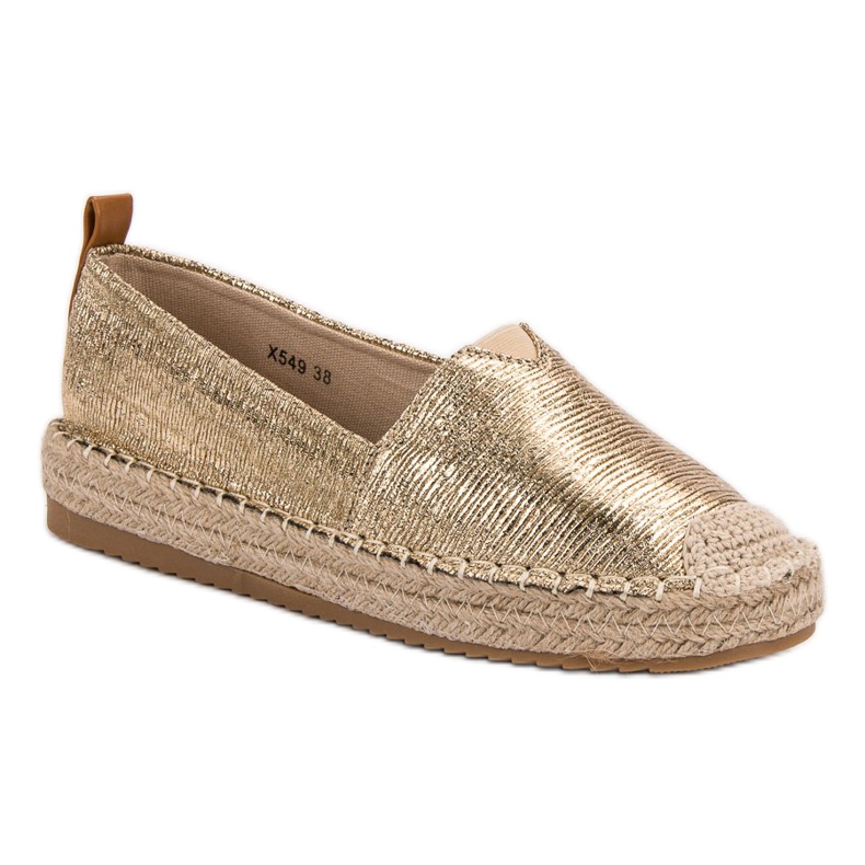 Small Swan Shiny Espadrilles yellow 1