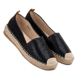 Small Swan Shiny Espadrilles black 1