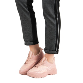 Small Swan Pink Sneakers On The Platform 1