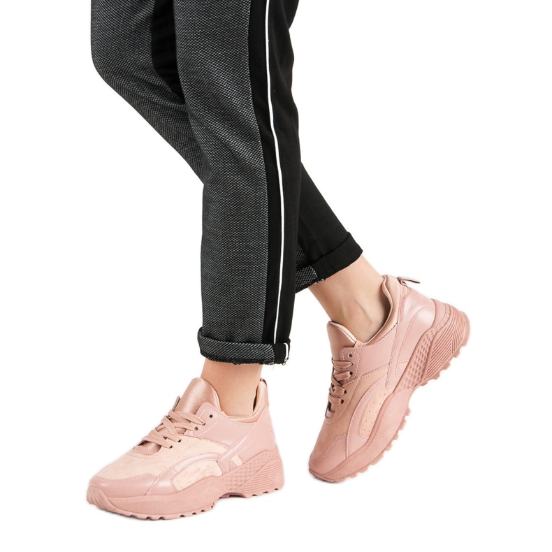 Small Swan Pink Sneakers On The Platform 2