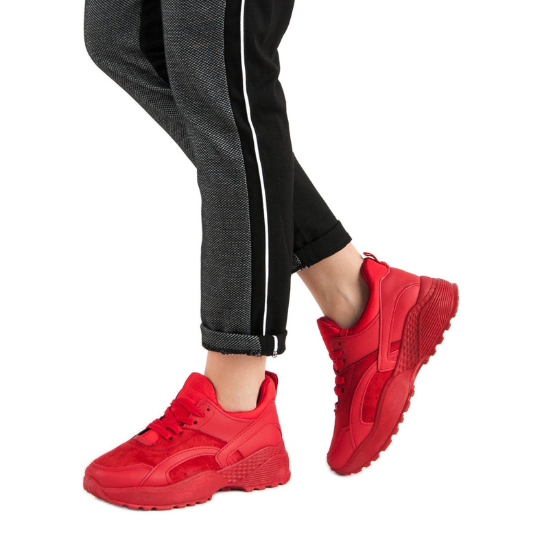 Small Swan Red Sneakers On The Platform 2