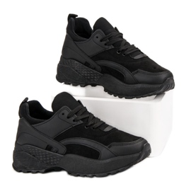 Small Swan Black Sneakers On The Platform 2