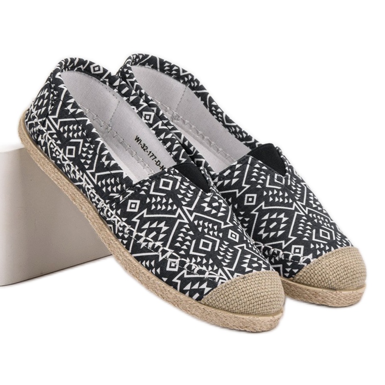 Fashionable Ethnic Espadrilles black 1