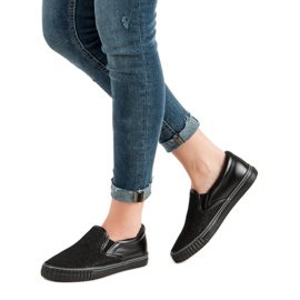 Muto Black Slip On Sneakers 2