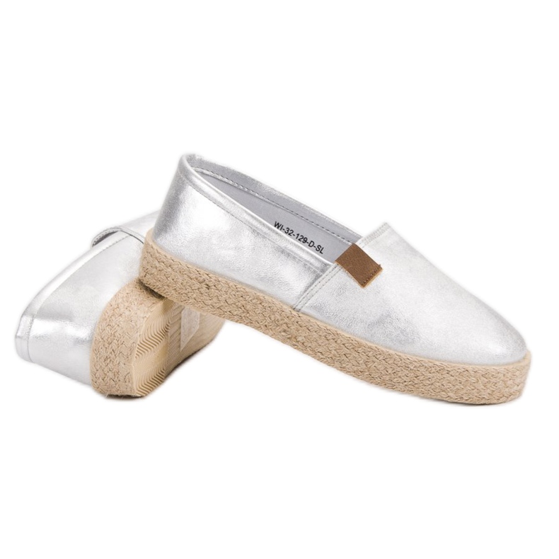 Fashionable Silver Espadrilles grey 1