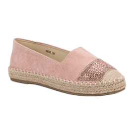 Small Swan Suede Espadrilles With Crystals pink 1
